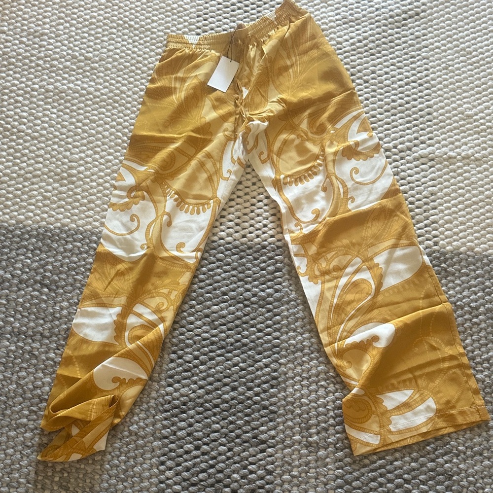 Chic Gold and White Women's Swim Coverup Pants
